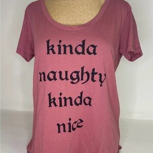 Next Level Women's Kinda Naughty, Kinda Nice Red TShirt Small